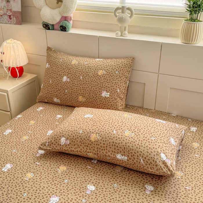 91家纺网 家纺一手货源 找家纺 朵朵家纺 2026新款A类超柔木棉印花单床笠单品学生宿舍床垫保护套床笠（床垫保护套可定制尺寸 ） 豹纹KT