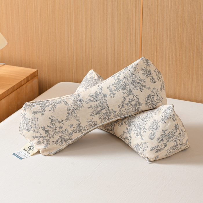 91家纺网 家纺一手货源 找家纺 （总）仁宇枕业 2026新款新品棉麻古朴三角系列荞麦枕头枕芯