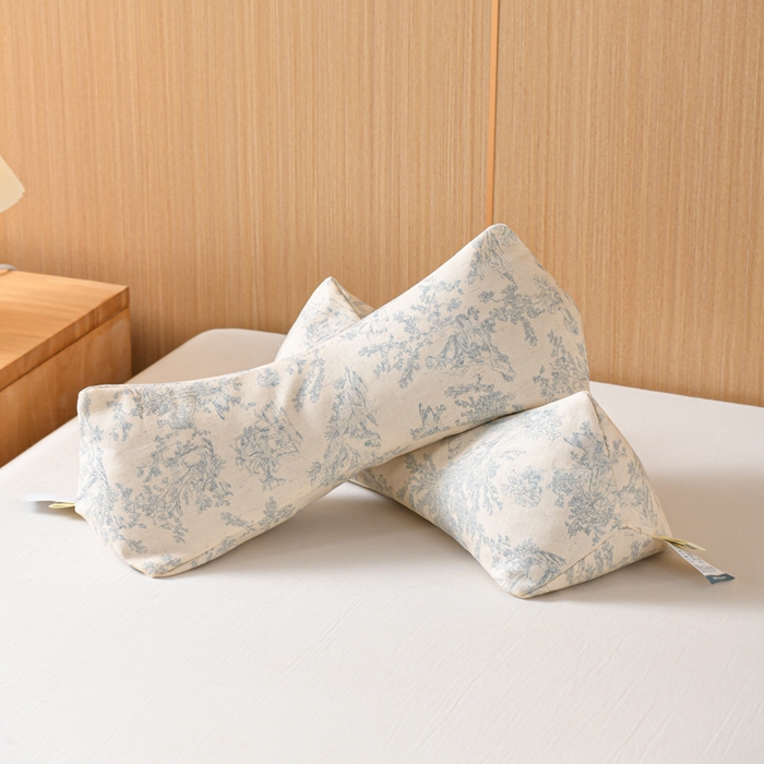 91家纺网 家纺一手货源 找家纺 （总）仁宇枕业 2026新款新品棉麻古朴三角系列荞麦枕头枕芯