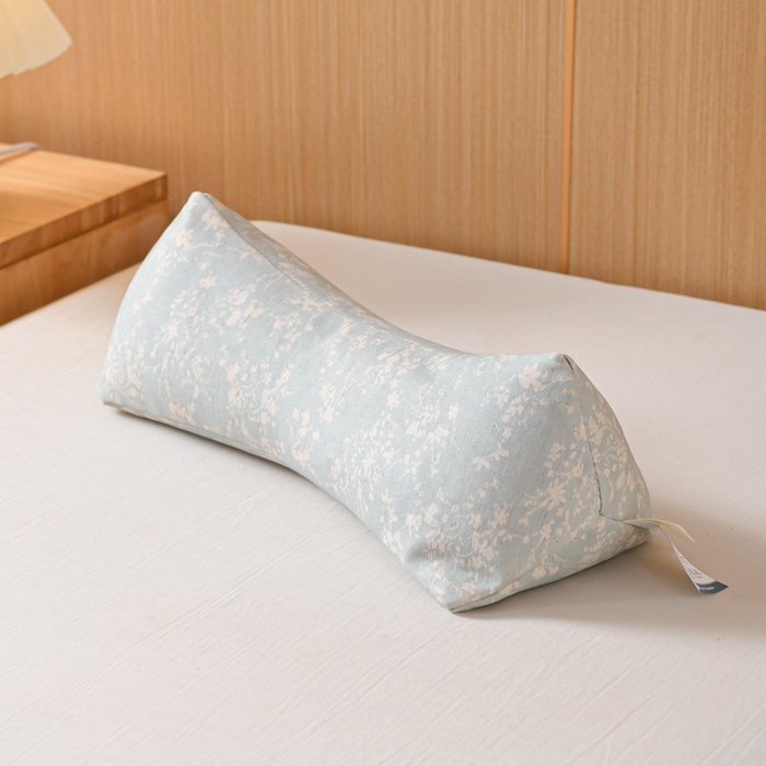 91家纺网 家纺一手货源 找家纺 仁宇枕业 2026新款新品棉麻古朴三角系列荞麦枕头枕芯 棉麻款三角系列荞麦枕-春意蓝色