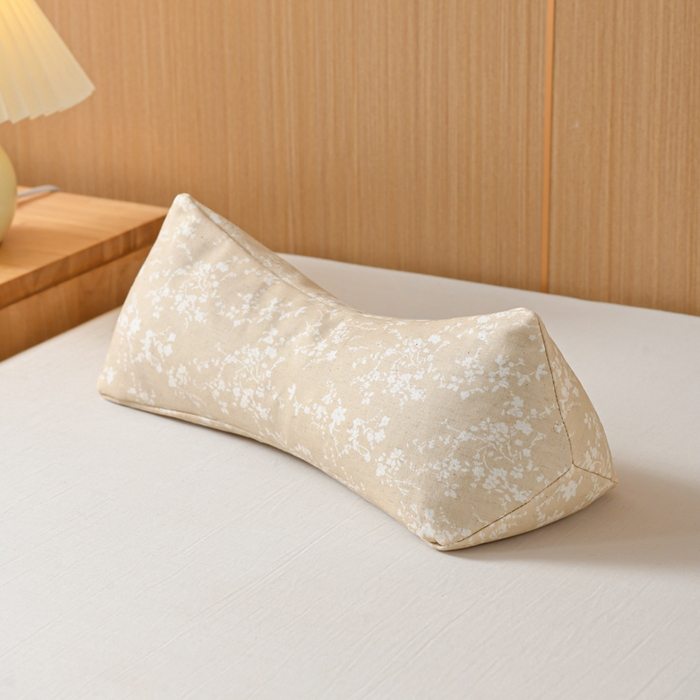 91家纺网 家纺一手货源 找家纺 仁宇枕业 2026新款新品棉麻古朴三角系列荞麦枕头枕芯 棉麻款三角系列荞麦枕-春意米黄