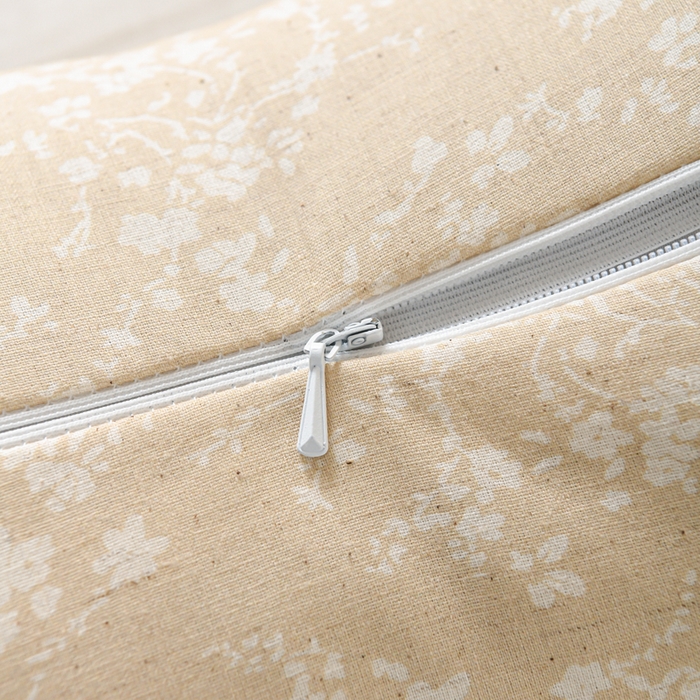 91家纺网 家纺一手货源 找家纺 仁宇枕业 2026新款新品棉麻古朴三角系列荞麦枕头枕芯 棉麻款三角系列荞麦枕-春意米黄