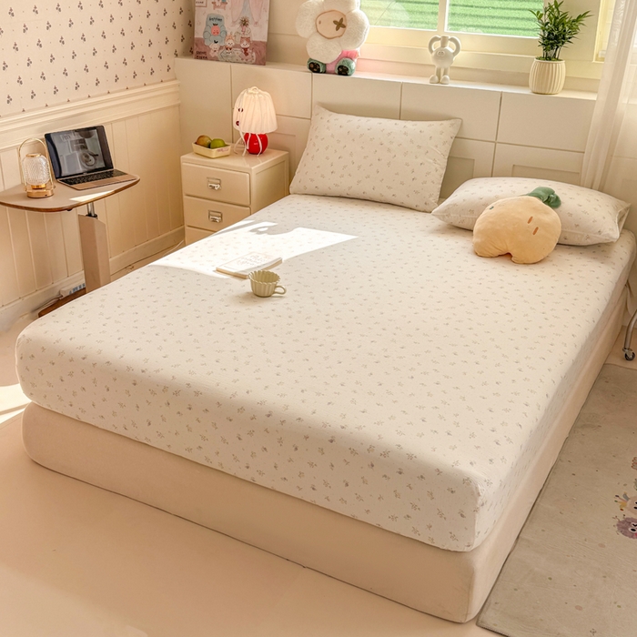 91家纺网 家纺一手货源 找家纺 朵朵家纺 2026新款A类超柔木棉印花单床笠单品学生宿舍床垫保护套床笠（床垫保护套可定制尺寸 ） 繁星春水