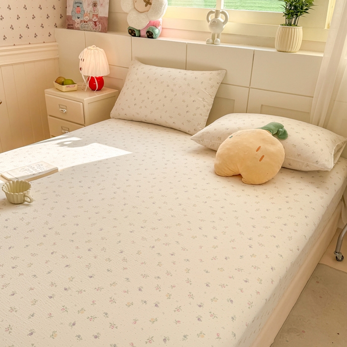 91家纺网 家纺一手货源 找家纺 朵朵家纺 2026新款A类超柔木棉印花单床笠单品学生宿舍床垫保护套床笠（床垫保护套可定制尺寸 ） 繁星春水