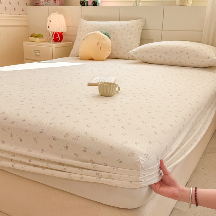 朵朵家纺 2026新款A类超柔木棉印花单床笠单品学生宿舍床垫保护套床笠（床垫保护套可定制尺寸 ） 繁星春水