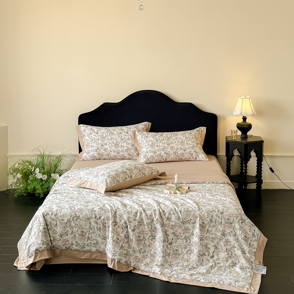 91家纺网 家纺一手货源 找家纺 迷尚家居 2026新款冰丝柔夏被四件套 凯西亚