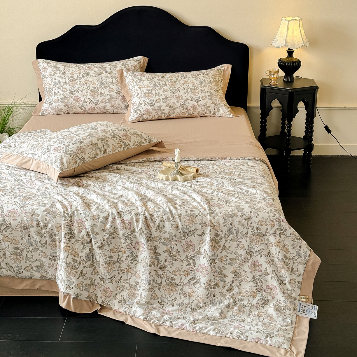 91家纺网 家纺一手货源 找家纺 迷尚家居 2026新款冰丝柔夏被四件套 凯西亚