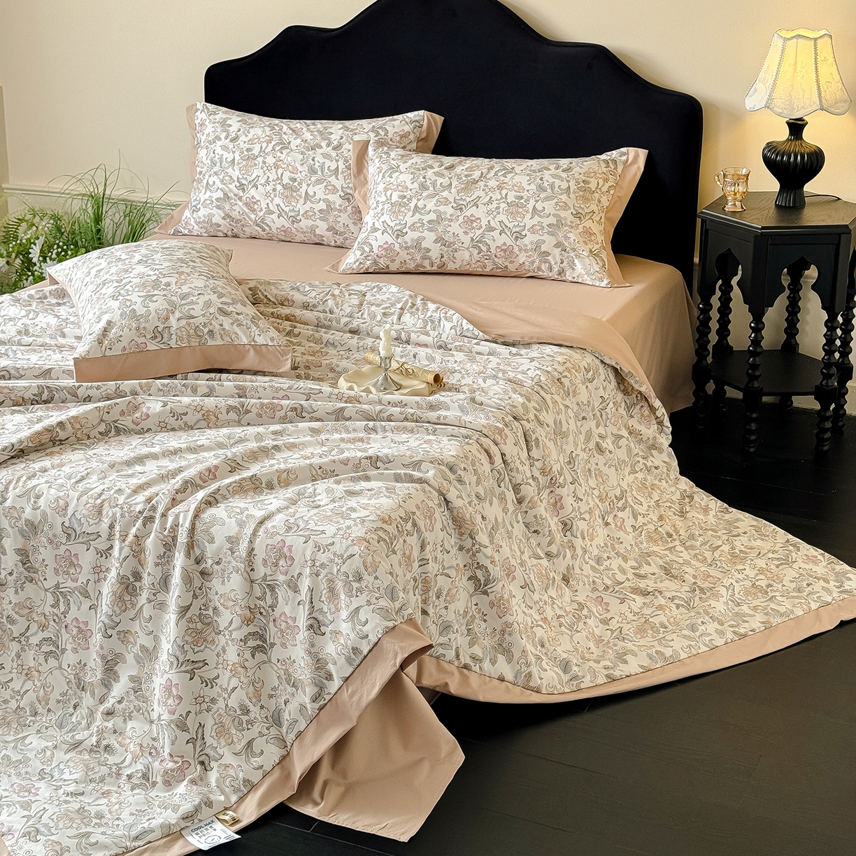 91家纺网 家纺一手货源 找家纺 迷尚家居 2026新款冰丝柔夏被四件套 凯西亚