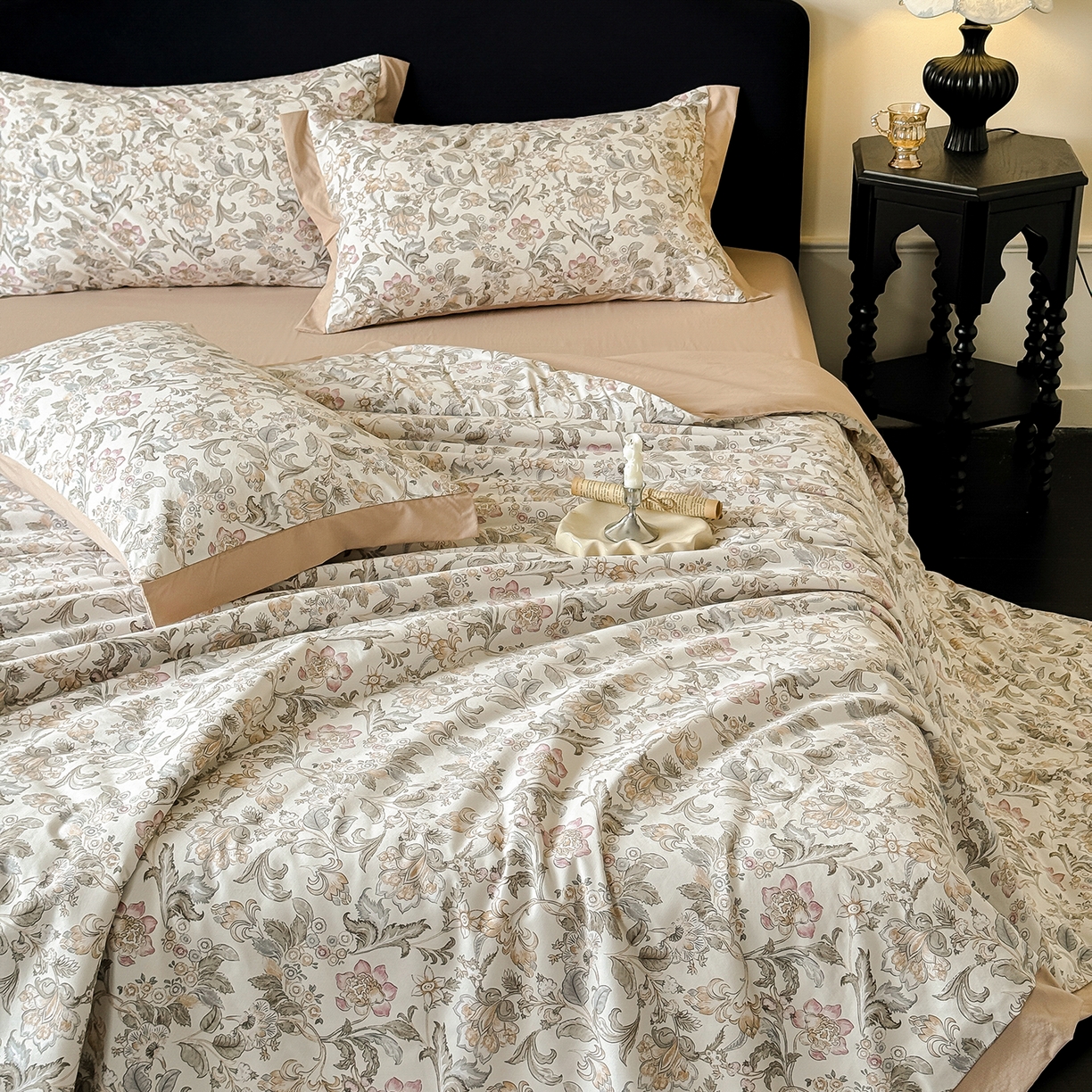 91家纺网 家纺一手货源 找家纺 迷尚家居 2026新款冰丝柔夏被四件套 凯西亚