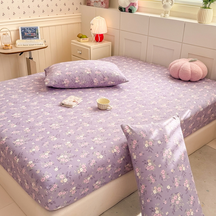 91家纺网 家纺一手货源 找家纺 朵朵家纺 2026新款A类超柔木棉印花单床笠单品学生宿舍床垫保护套床笠（床垫保护套可定制尺寸 ） 芊芊花语