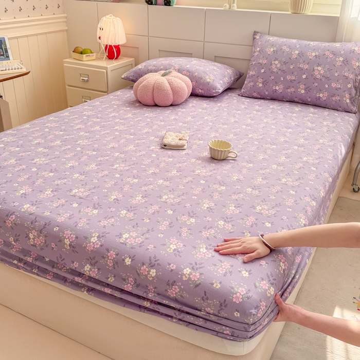 91家纺网 家纺一手货源 找家纺 朵朵家纺 2026新款A类超柔木棉印花单床笠单品学生宿舍床垫保护套床笠（床垫保护套可定制尺寸 ） 芊芊花语