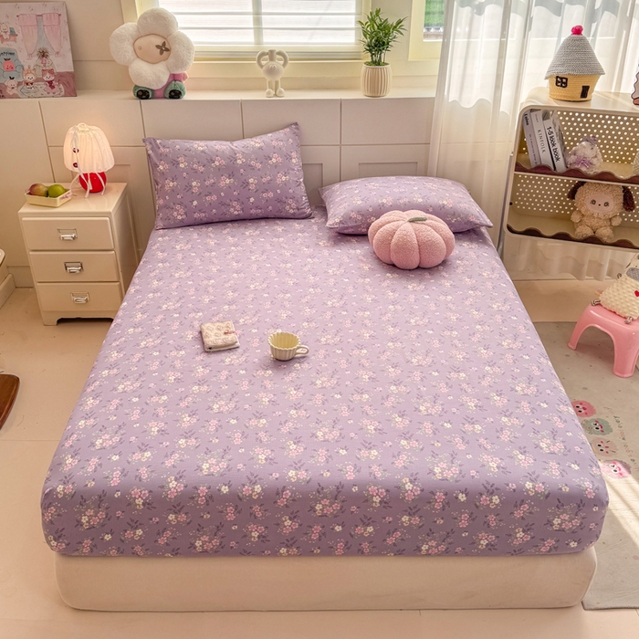 91家纺网 家纺一手货源 找家纺 朵朵家纺 2026新款A类超柔木棉印花单床笠单品学生宿舍床垫保护套床笠（床垫保护套可定制尺寸 ） 芊芊花语