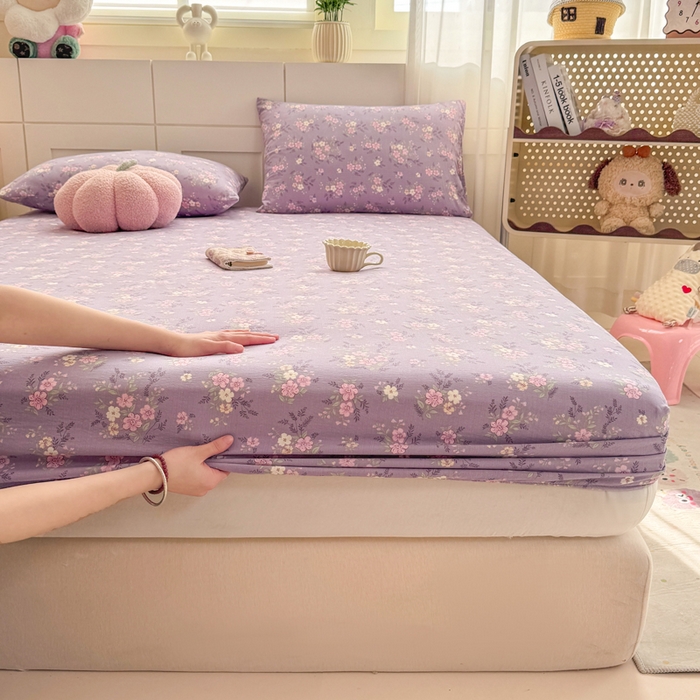 91家纺网 家纺一手货源 找家纺 朵朵家纺 2026新款A类超柔木棉印花单床笠单品学生宿舍床垫保护套床笠（床垫保护套可定制尺寸 ） 芊芊花语