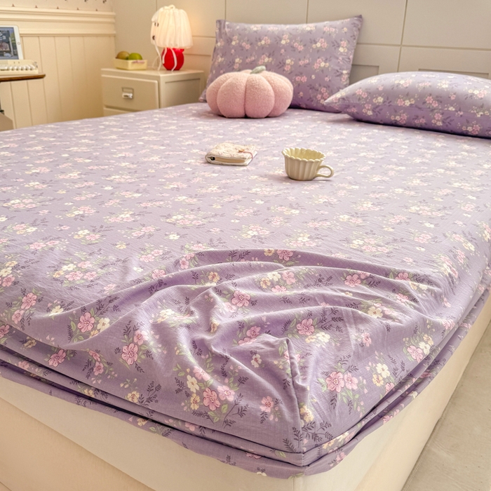 91家纺网 家纺一手货源 找家纺 朵朵家纺 2026新款A类超柔木棉印花单床笠单品学生宿舍床垫保护套床笠（床垫保护套可定制尺寸 ） 芊芊花语