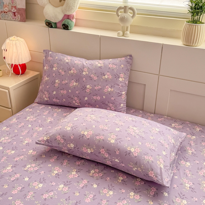 91家纺网 家纺一手货源 找家纺 朵朵家纺 2026新款A类超柔木棉印花单床笠单品学生宿舍床垫保护套床笠（床垫保护套可定制尺寸 ） 芊芊花语