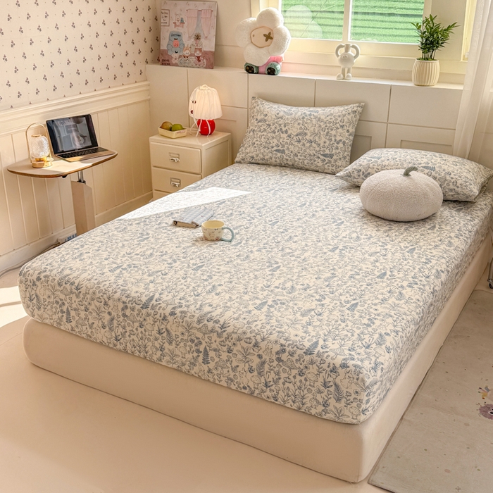 91家纺网 家纺一手货源 找家纺 朵朵家纺 2026新款A类超柔木棉印花单床笠单品学生宿舍床垫保护套床笠（床垫保护套可定制尺寸 ） 森林密语