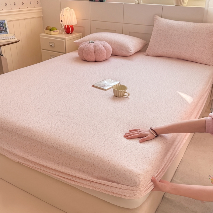 91家纺网 家纺一手货源 找家纺 朵朵家纺 2026新款A类超柔木棉印花单床笠单品学生宿舍床垫保护套床笠（床垫保护套可定制尺寸 ） 甜茶