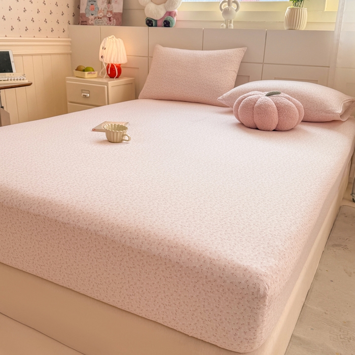 91家纺网 家纺一手货源 找家纺 朵朵家纺 2026新款A类超柔木棉印花单床笠单品学生宿舍床垫保护套床笠（床垫保护套可定制尺寸 ） 甜茶