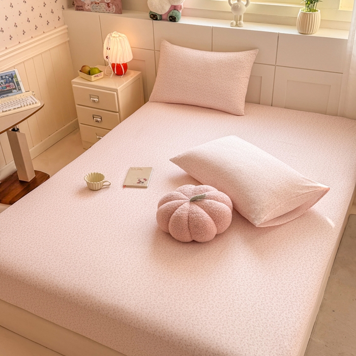 91家纺网 家纺一手货源 找家纺 朵朵家纺 2026新款A类超柔木棉印花单床笠单品学生宿舍床垫保护套床笠（床垫保护套可定制尺寸 ） 甜茶