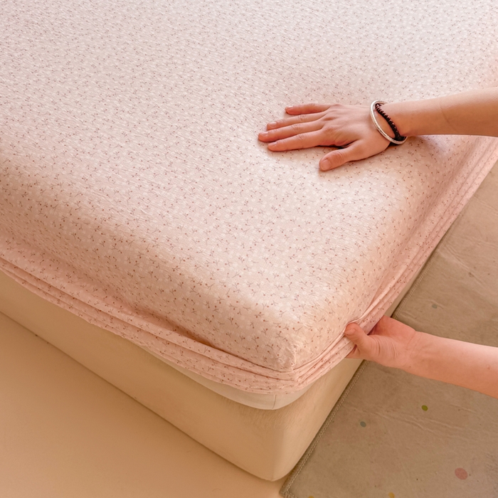 91家纺网 家纺一手货源 找家纺 朵朵家纺 2026新款A类超柔木棉印花单床笠单品学生宿舍床垫保护套床笠（床垫保护套可定制尺寸 ） 甜茶