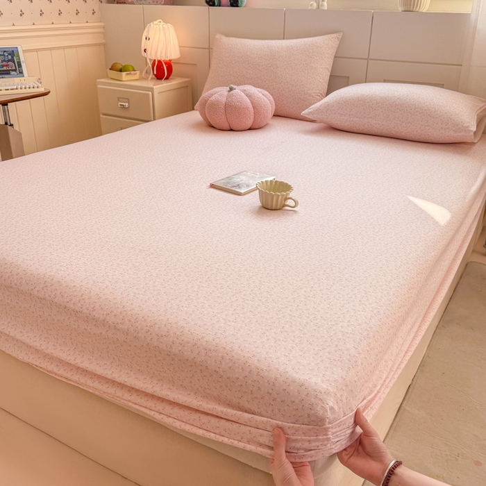 91家纺网 家纺一手货源 找家纺 朵朵家纺 2026新款A类超柔木棉印花单床笠单品学生宿舍床垫保护套床笠（床垫保护套可定制尺寸 ） 甜茶