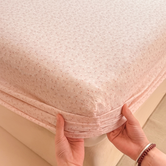 91家纺网 家纺一手货源 找家纺 朵朵家纺 2026新款A类超柔木棉印花单床笠单品学生宿舍床垫保护套床笠（床垫保护套可定制尺寸 ） 甜茶
