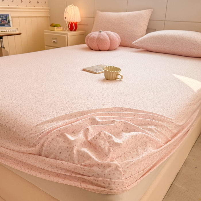 91家纺网 家纺一手货源 找家纺 朵朵家纺 2026新款A类超柔木棉印花单床笠单品学生宿舍床垫保护套床笠（床垫保护套可定制尺寸 ） 甜茶