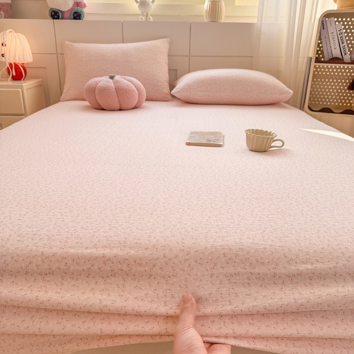 91家纺网 家纺一手货源 找家纺 朵朵家纺 2026新款A类超柔木棉印花单床笠单品学生宿舍床垫保护套床笠（床垫保护套可定制尺寸 ） 甜茶