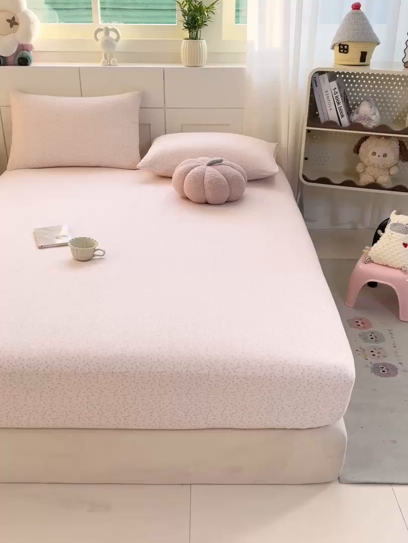 91家纺网 家纺一手货源 找家纺 朵朵家纺 2026新款A类超柔木棉印花单床笠单品学生宿舍床垫保护套床笠（床垫保护套可定制尺寸 ） 甜茶