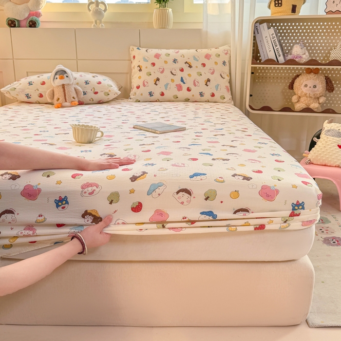 91家纺网 家纺一手货源 找家纺 朵朵家纺 2026新款A类超柔木棉印花单床笠单品学生宿舍床垫保护套床笠（床垫保护套可定制尺寸 ） 小新e族