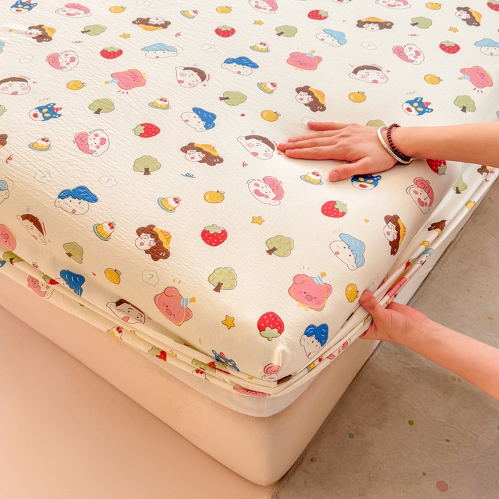 91家纺网 家纺一手货源 找家纺 朵朵家纺 2026新款A类超柔木棉印花单床笠单品学生宿舍床垫保护套床笠（床垫保护套可定制尺寸 ） 小新e族