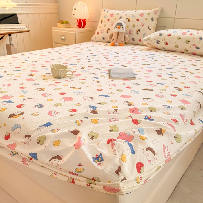 91家纺网 家纺一手货源 找家纺 朵朵家纺 2026新款A类超柔木棉印花单床笠单品学生宿舍床垫保护套床笠（床垫保护套可定制尺寸 ） 小新e族