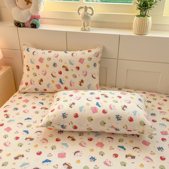 91家纺网 家纺一手货源 找家纺 朵朵家纺 2026新款A类超柔木棉印花单床笠单品学生宿舍床垫保护套床笠（床垫保护套可定制尺寸 ） 小新e族