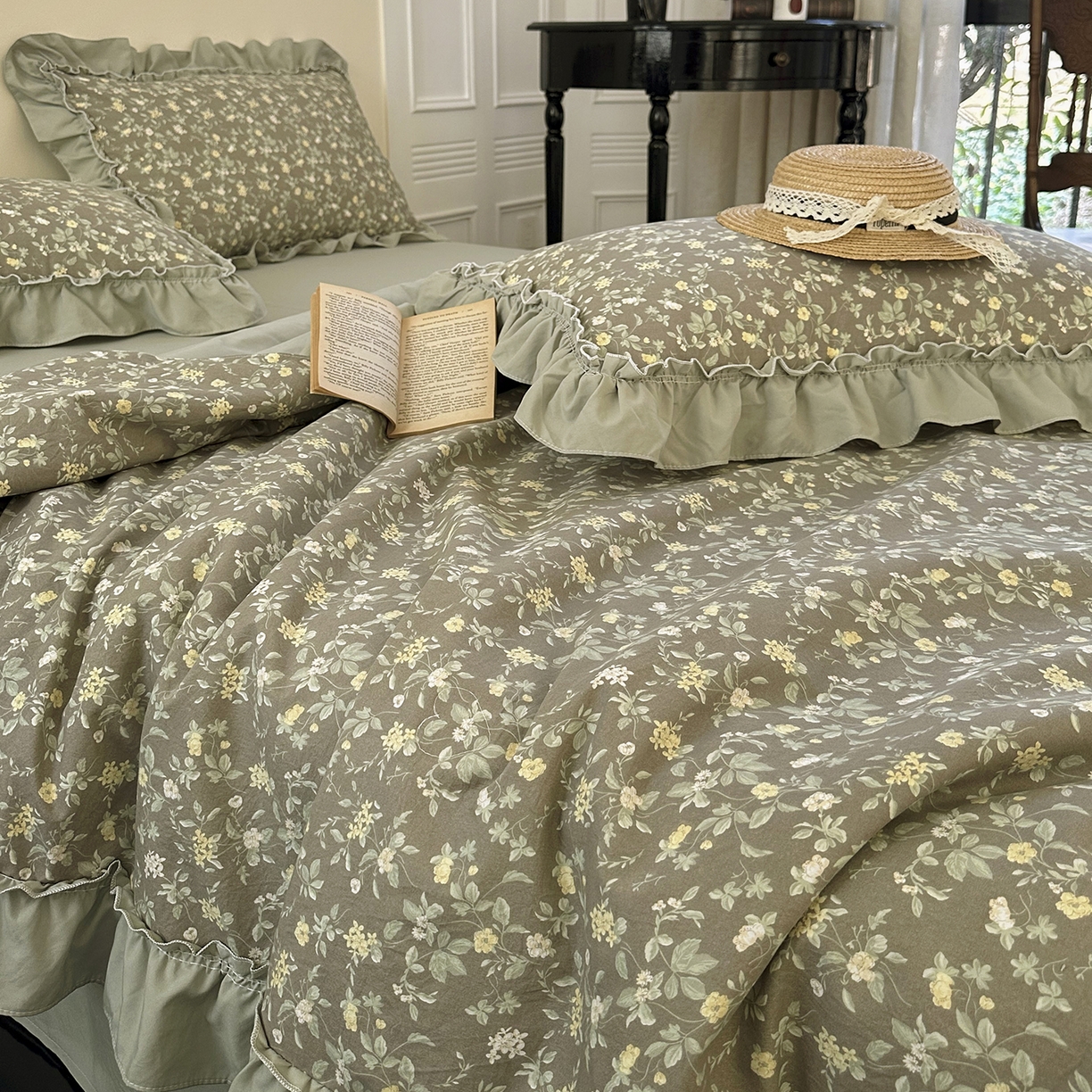 91家纺网 家纺一手货源 找家纺 （总）迷尚家居 2026新款云朵棉印花花边夏被四件套