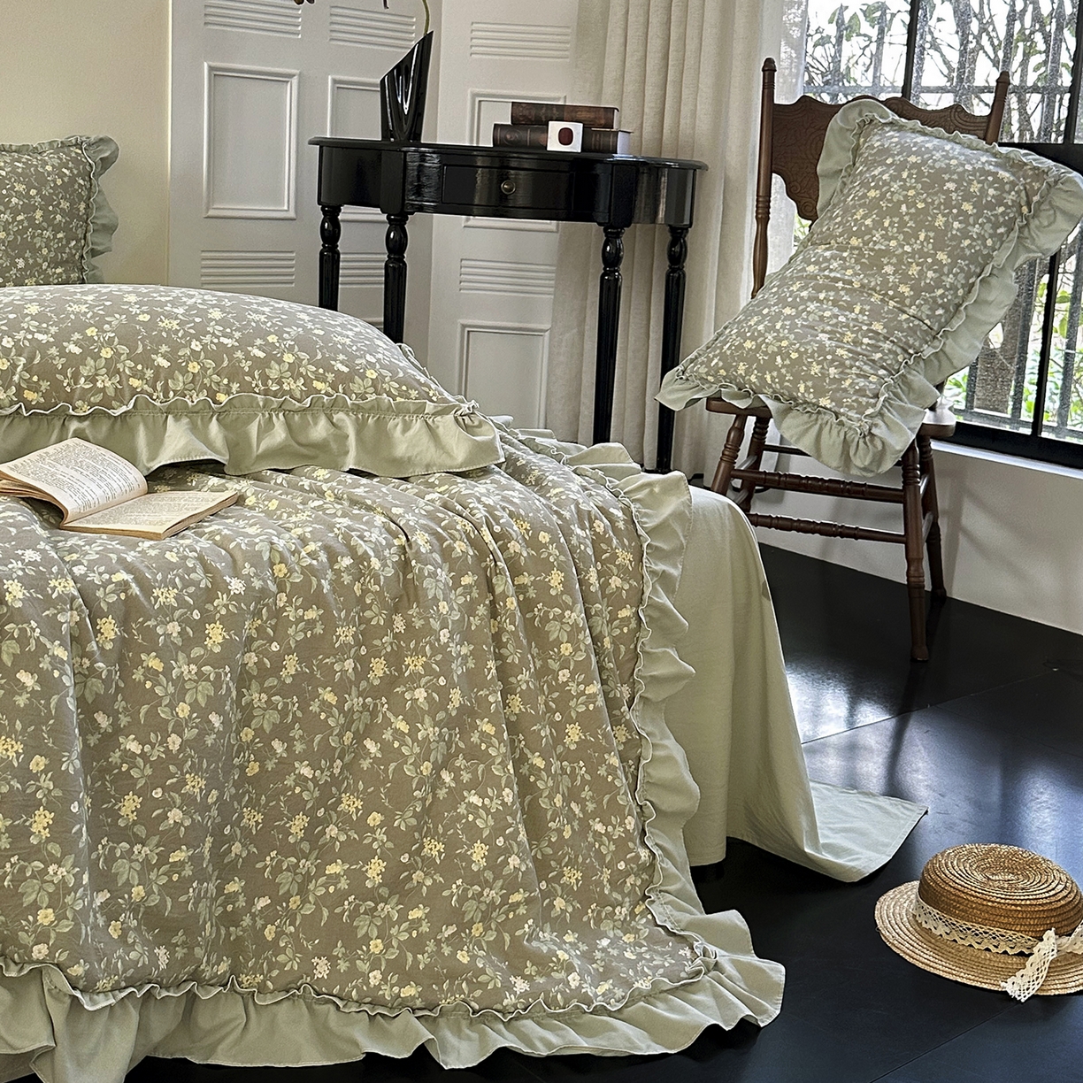 91家纺网 家纺一手货源 找家纺 （总）迷尚家居 2026新款云朵棉印花花边夏被四件套