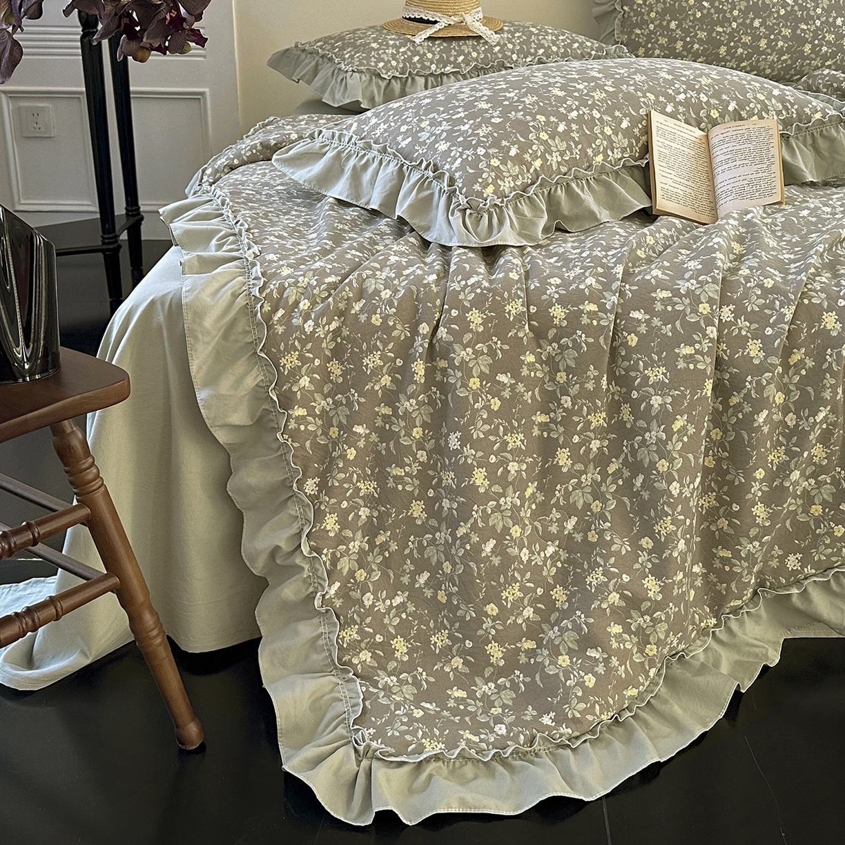 91家纺网 家纺一手货源 找家纺 （总）迷尚家居 2026新款云朵棉印花花边夏被四件套