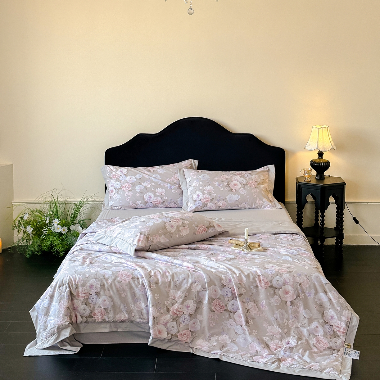 91家纺网 家纺一手货源 找家纺 迷尚家居 2026新款冰丝柔夏被四件套 莫奈花园