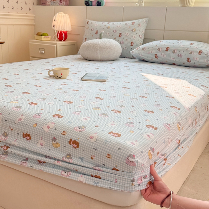 91家纺网 家纺一手货源 找家纺 （总）朵朵家纺 2026新款A类超柔木棉印花单床笠单品学生宿舍床垫保护套床笠（床垫保护套可定制尺寸 ）