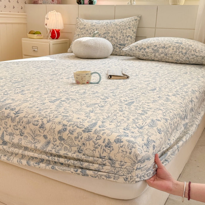 91家纺网 家纺一手货源 找家纺 （总）朵朵家纺 2026新款A类超柔木棉印花单床笠单品学生宿舍床垫保护套床笠（床垫保护套可定制尺寸 ）