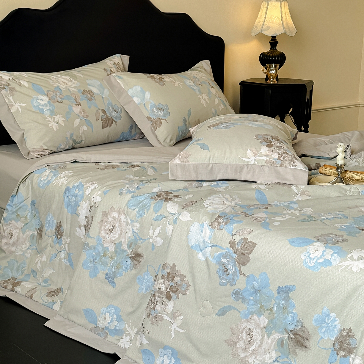 91家纺网 家纺一手货源 找家纺 迷尚家居 2026新款冰丝柔夏被四件套 南乔