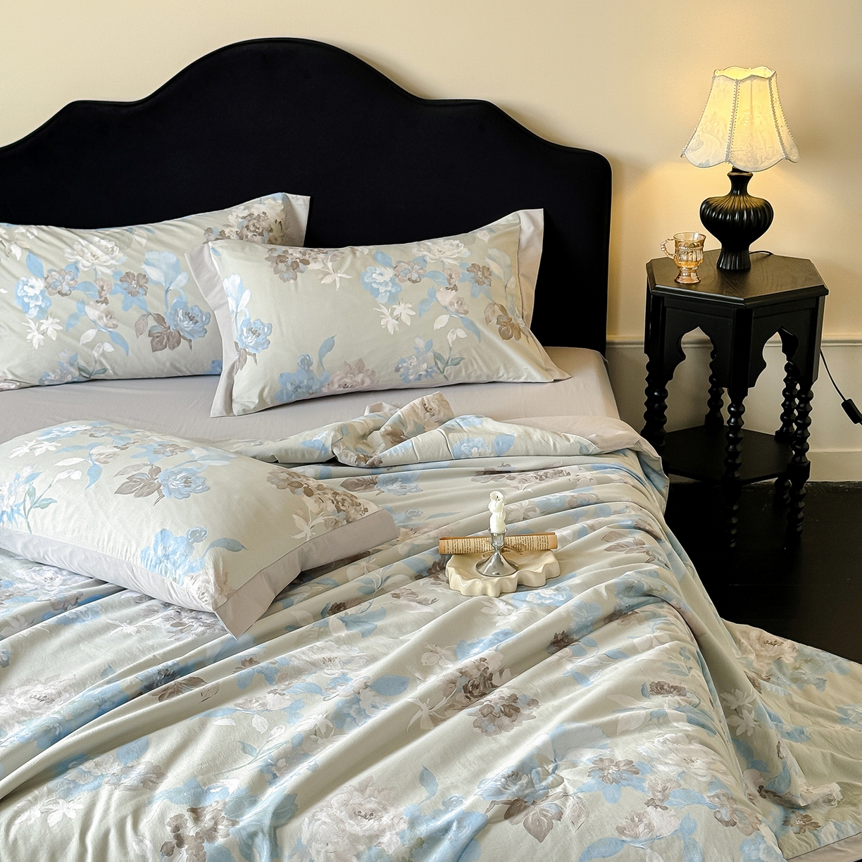 91家纺网 家纺一手货源 找家纺 迷尚家居 2026新款冰丝柔夏被四件套 南乔