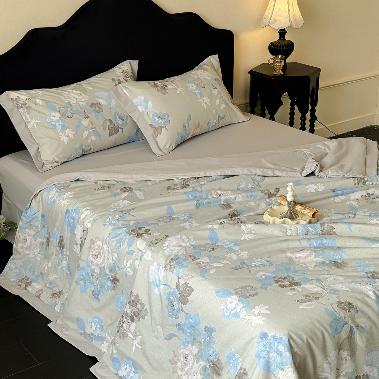 91家纺网 家纺一手货源 找家纺 迷尚家居 2026新款冰丝柔夏被四件套 南乔