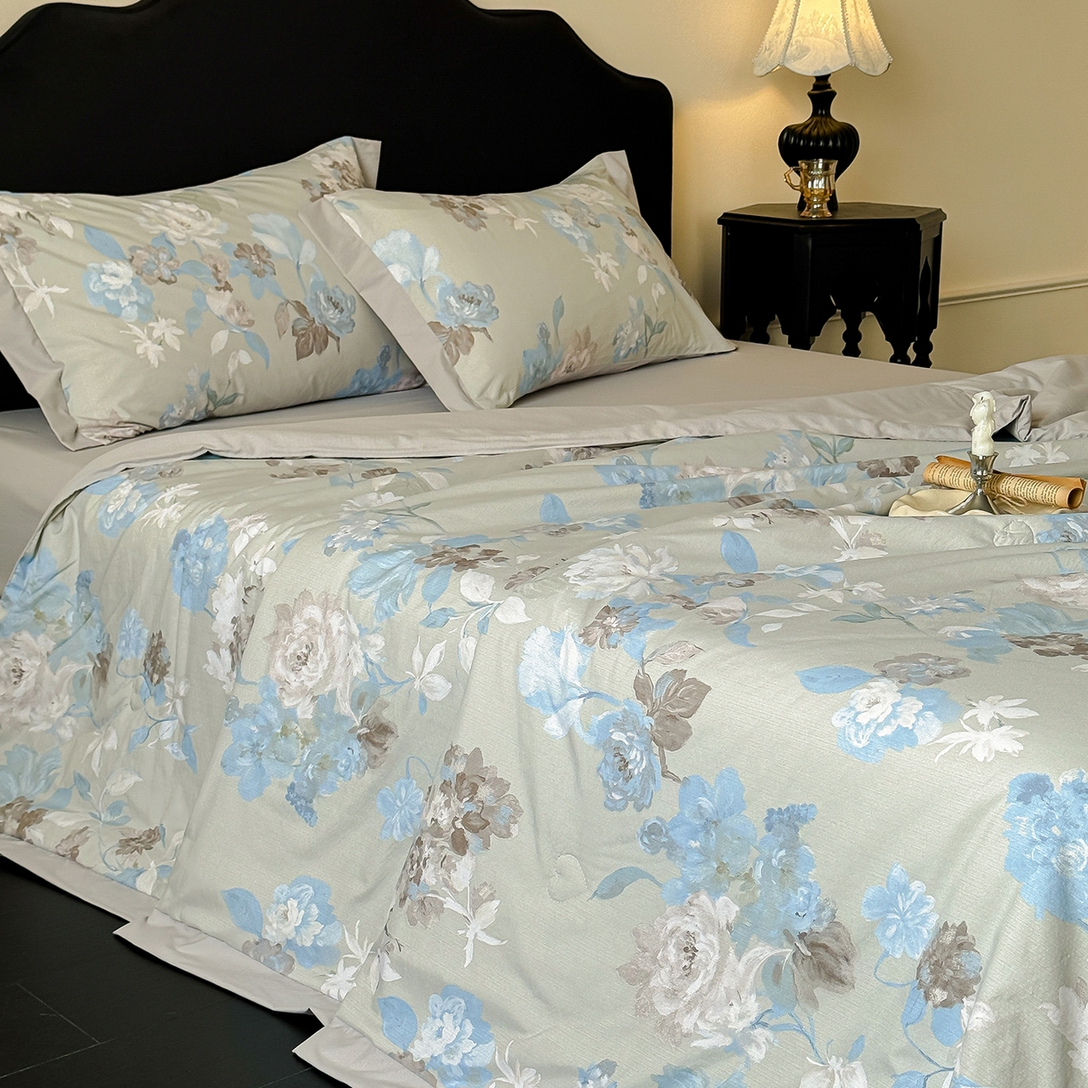 91家纺网 家纺一手货源 找家纺 迷尚家居 2026新款冰丝柔夏被四件套 南乔