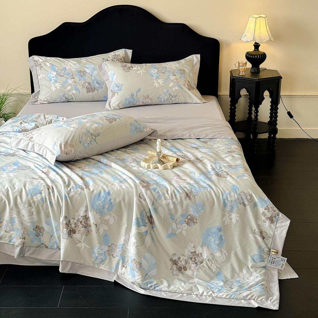 91家纺网 家纺一手货源 找家纺 迷尚家居 2026新款冰丝柔夏被四件套 南乔