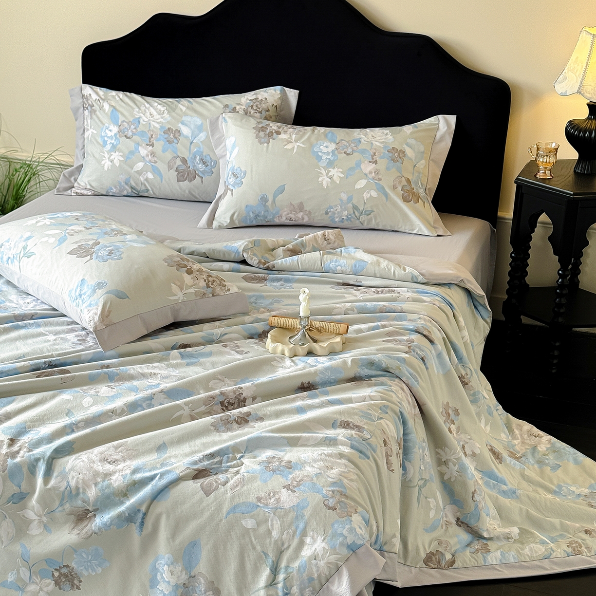 91家纺网 家纺一手货源 找家纺 迷尚家居 2026新款冰丝柔夏被四件套 南乔