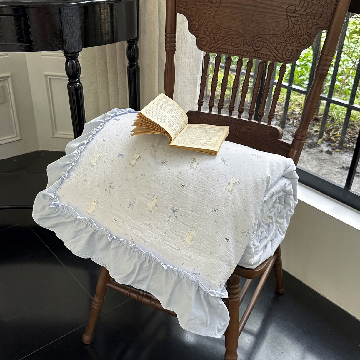 91家纺网 家纺一手货源 找家纺 （总）迷尚家居 2026新款云朵棉印花花边夏被四件套