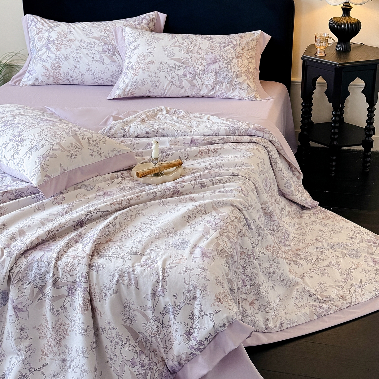 91家纺网 家纺一手货源 找家纺 迷尚家居 2026新款冰丝柔夏被四件套 盛夏