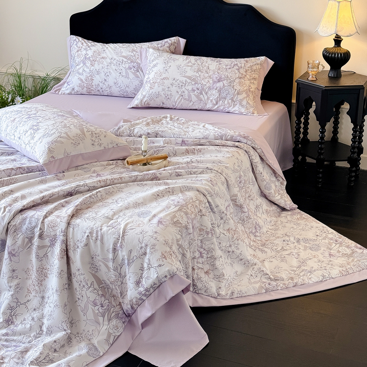 91家纺网 家纺一手货源 找家纺 迷尚家居 2026新款冰丝柔夏被四件套 盛夏