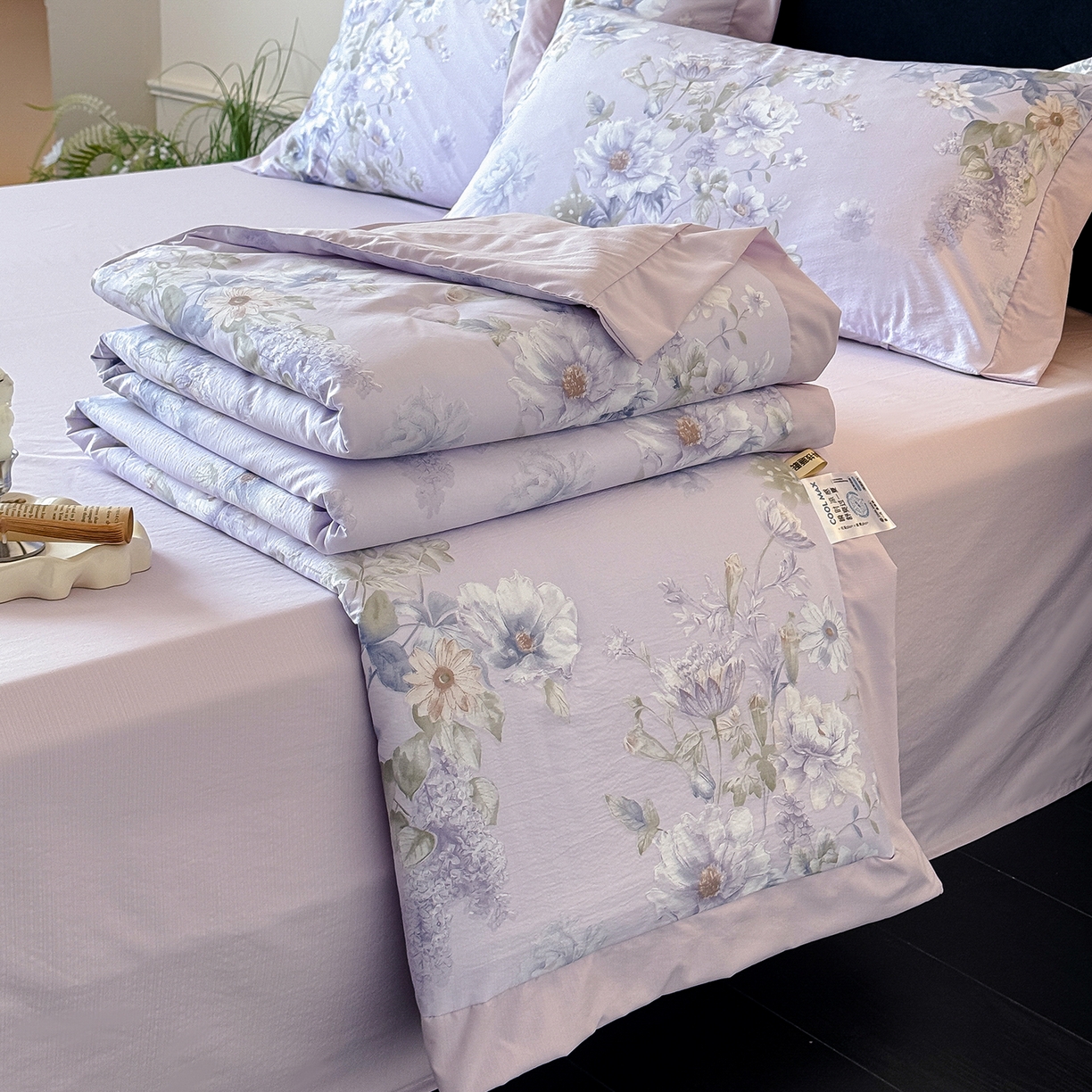 迷尚家居 2026新款冰丝柔夏被四件套 水韵紫