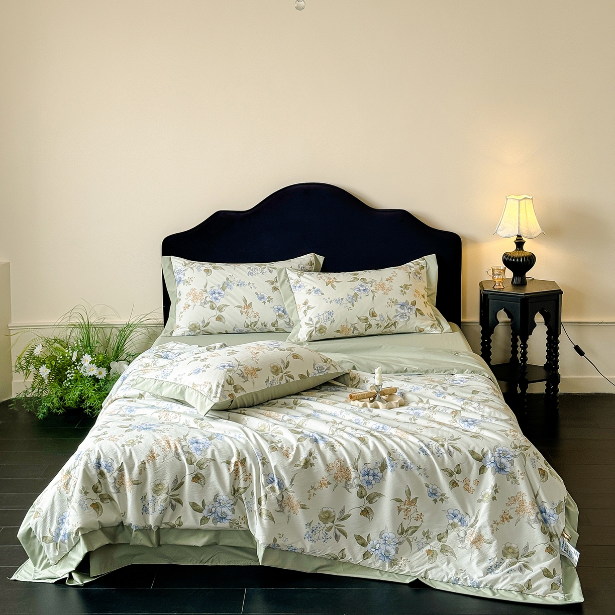 91家纺网 家纺一手货源 找家纺 迷尚家居 2026新款冰丝柔夏被四件套 松香